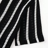 Riolio New British Business Men Striped Polo Shirt Light Luxury Hollow Out Knit Short Sleeve  T-shirts Loose Breathable Knitwear S-2XL