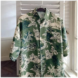 Riolio Summer New Retro Printed Shirt American Men and Women Trendy Hip Hop Personalized Vacation Casual Short Sleeve Top y2k