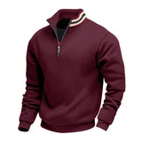Riolio  cross-border winter velvet heavy loose outdoor men's thermal stand-up collar half zipper sports sweater men