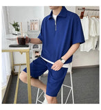 Riolio  Summer New Pattern Large Size Men's Clothing Loose Half Zipper Polo Shirt Trendy Style Turn-down Collar T-Shirts Chic Tops