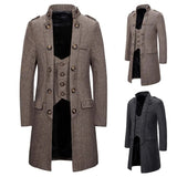 Riolio Stylish Men Coat Super Soft Men Outwear Coat Slim Fit Fake Two Piece Patchwork Trench Coat  Dressing