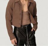 Riolio Men's Jackets Plaid Lapel Long Sleeve Button Fashion Casual Male Crop Coats Spring Streetwear Thin Jackets S-5XL INCERUN