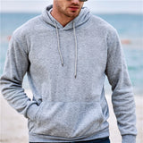 Riolio Men's and Women's Solid Color Pocket Hoodies Sports Fitness Sweatshirts Fashionable Casual Pullovers Multi Color