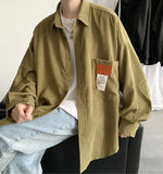 Riolio - Soft Corduroy Casual Shirt - chill guy 90s fashion mens fashion