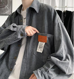 Riolio - Soft Corduroy Casual Shirt - chill guy 90s fashion mens fashion