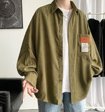 Riolio - Soft Corduroy Casual Shirt - chill guy 90s fashion mens fashion