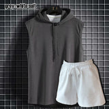 Riolio New Fashion Zipper Cardigan Sweater Mens Sleeveless Hooded Vest Jacket Plus Size S-4XL Streetwear Vest Hoodies