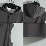 Riolio New Fashion Zipper Cardigan Sweater Mens Sleeveless Hooded Vest Jacket Plus Size S-4XL Streetwear Vest Hoodies