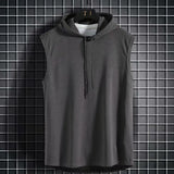 Riolio New Fashion Zipper Cardigan Sweater Mens Sleeveless Hooded Vest Jacket Plus Size S-4XL Streetwear Vest Hoodies