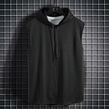 Riolio New Fashion Zipper Cardigan Sweater Mens Sleeveless Hooded Vest Jacket Plus Size S-4XL Streetwear Vest Hoodies