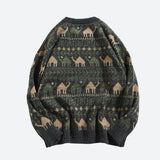 Riolio - Vintage Camel Knitted Sweater - chill guy 90s fashion mens fashion