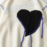 Riolio - Weirdcore Heart Embroidered Sweater - chill guy 90s fashion mens fashion