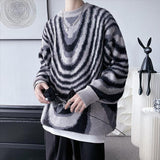 Riolio - Y2K Wavy Striped Knitted Sweater - chill guy 90s fashion mens fashion