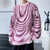 Riolio - Y2K Wavy Striped Knitted Sweater - chill guy 90s fashion mens fashion