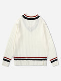 Riolio [Autumn Warm V-neck Sweater Pullover] V-neck Bachelor'S Pie Men'S Sweater Pullover Autumn Spring Sweater Winter Warm Knit Sweater Casual England Style College Style