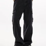 Riolio Men'S Workwear Jeans Hip-hop Street Dance Party Denim Jogging Pants Street Wide Leg Workwear Pants Straight Tube Loose Slimming Trend Retro Casual Denim Pants
