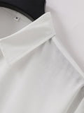 Riolio Men's long-sleeved shirt, casual style in plain color, buttoned collar with pockets and openwork design, very suitable for daily leisure, spring and summer