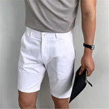 Riolio Men's Shorts Summer Shorts Work Shorts Button Pocket Plain Comfort Short Holiday Beach Weekend Fashion Casual Black White Micro-elastic