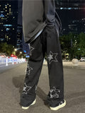 Riolio [Y2K Printed Vintage Baggy Jeans] Vintage Men's Korean Denim Pants Y2K Cltohes Streetwear Printed Patchwork Male Baggy Jeans Straight Trousers