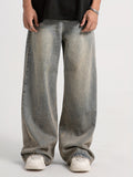 Riolio Trendy Oversized American Retro Loose Wide Leg - Men's Casual Jeans - Hanging Wide Floor Pants for Street Dance Skateboarding