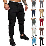 Men's Cargo Pants Cargo Trousers Joggers Trousers Drawstring Elastic Waist Plain Breathable Full Length 100% Cotton Streetwear Casual Loose Fit Black White Micro-elastic