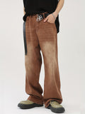 Riolio [Multi Pocket Loose Denim Pants] Men's white multi pocket loose straight leg denim workwear pants, new product, American solid color trendy casual pants