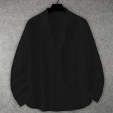 Riolio Men's long-sleeved shirt, casual style in plain color, buttoned collar with pockets and openwork design, very suitable for daily leisure, spring and summer