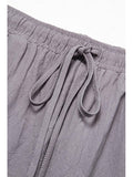 Riolio Men's Linen Pants Trousers Summer Pants Beach Pants Button Drawstring Elastic Waist Plain Comfort Breathable Full Length Casual Daily Holiday Fashion Classic Style White Blue