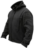 Riolio Windproof Fleece Jacket - Men's Cozy Hooded Coat - Zipper, Solid Color, Multiple Pockets for Autumn and Winter