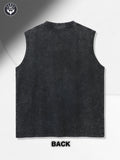 Riolio Single-sided Printing, 100% Retro Washed Pure Cotton Round Neck Vest, Men'S Sleeveless Vest Retro Washed For All Seasons - Must-have Gift - High-quality Material 230g