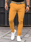 Riolio Men's Trousers Chinos Summer Pants Casual Pants Front Pocket Plain Comfort Breathable Casual Daily Holiday Fashion Basic Pumpkin Black