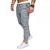 Riolio Men's Cargo Pants Cargo Trousers Joggers Trousers Drawstring Elastic Waist Plain Breathable Full Length 100% Cotton Streetwear Casual Loose Fit Black White Micro-elastic