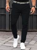 Riolio Men's Trousers Chinos Summer Pants Casual Pants Front Pocket Plain Comfort Breathable Casual Daily Holiday Fashion Basic Pumpkin Black