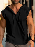 Riolio Men's Tank Top Vest Top Undershirt Sleeveless Shirt Plain Hooded Outdoor Going out Sleeveless Clothing Apparel Fashion Designer Muscle