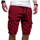 Riolio Men's Cargo Shorts Casual Shorts Drawstring Multi Pocket Plain Outdoor Sports Knee Length Casual Sports Cotton Blend Streetwear Shorts