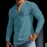 Riolio Men's T shirt Tee Henley Shirt Waffle Knit Tee Tee Top Long Sleeve Shirt Color Block Henley Street Vacation Long Sleeve Patchwork Clothing Apparel Fashion Designer Basic