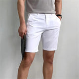 Riolio Men's Shorts Summer Shorts Work Shorts Button Pocket Plain Comfort Short Holiday Beach Weekend Fashion Casual Black White Micro-elastic