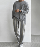 Riolio - DRAWSTRING STRIPED STRAIGHT PANTS - chill guy 90s fashion mens fashion