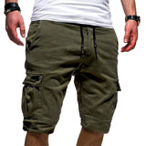 Riolio Men's Cargo Shorts Casual Shorts Drawstring Multi Pocket Plain Outdoor Sports Knee Length Casual Sports Cotton Blend Streetwear Shorts