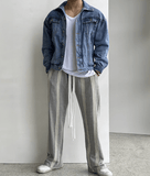 Riolio - DRAWSTRING STRIPED STRAIGHT PANTS - chill guy 90s fashion mens fashion