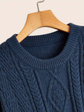 Riolio Men's Warm Knit Sweater, Trendy Comfy Pullover