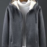 Riolio Men's Winter Sherpa Lined Hoodie Zip Up Sweatshirt Warm Jacket