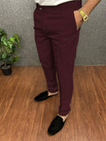 Riolio Men's Chic Elegant Slacks, Solid Color Skinny Dress Pants For Business Banquet