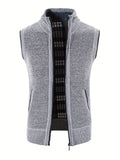 Riolio Men's Full Zip Up Casual Vest Cardigan, Plain Thermal Regular Fit Knit Sweater