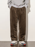 Riolio Loose Fit Corduroy Pants, Men's Casual Stretch Sweatpants For Spring Summer