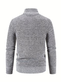 Riolio Men's Full Zip Up Casual Cardigan, Thermal Regular Fit Knit Sweater