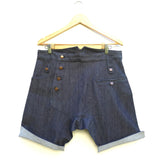 Riolio Men's Denim Button Down Shorts