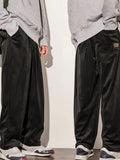 Riolio Loose Fit Corduroy Pants, Men's Casual Stretch Sweatpants For Spring Summer