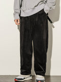 Riolio Loose Fit Corduroy Pants, Men's Casual Stretch Sweatpants For Spring Summer