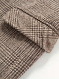 Riolio Wool Blend Elegant Plaid Blazer, Men's Casual Flap Pocket Button Up Sports Coat For Fall Winter Business Banquet